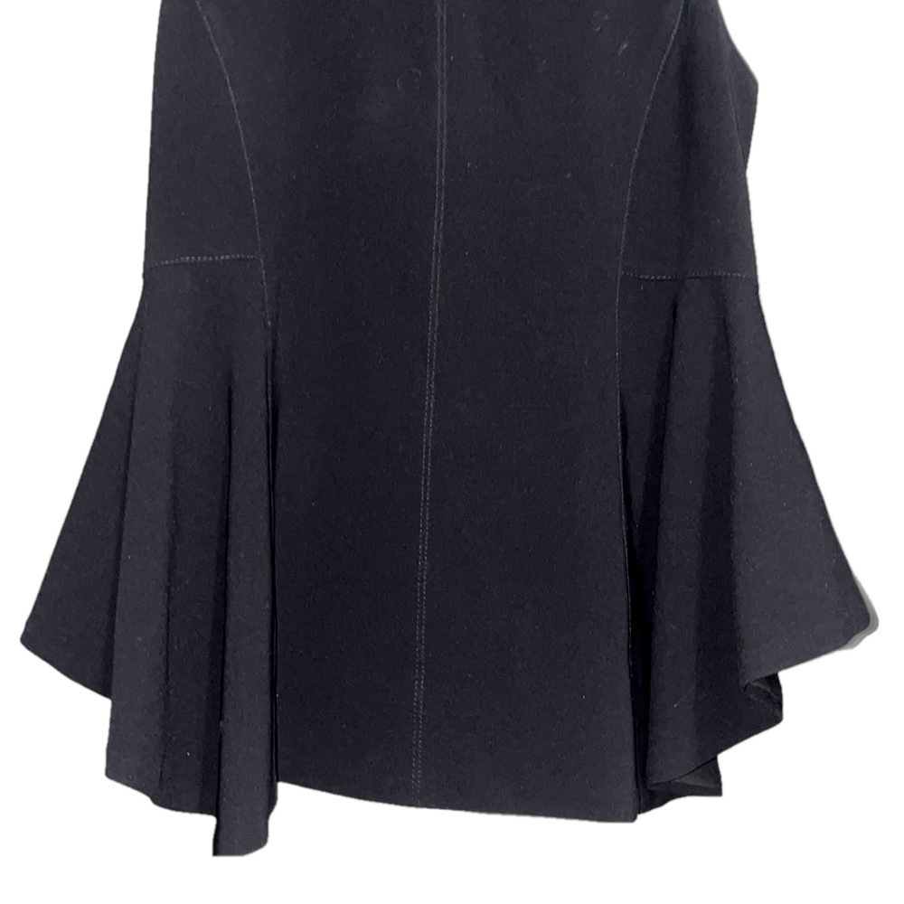 Theory Kalsing ADM Crepe Peplum Top Black Sleeveless Medium Structured Flare - Picture 8 of 13